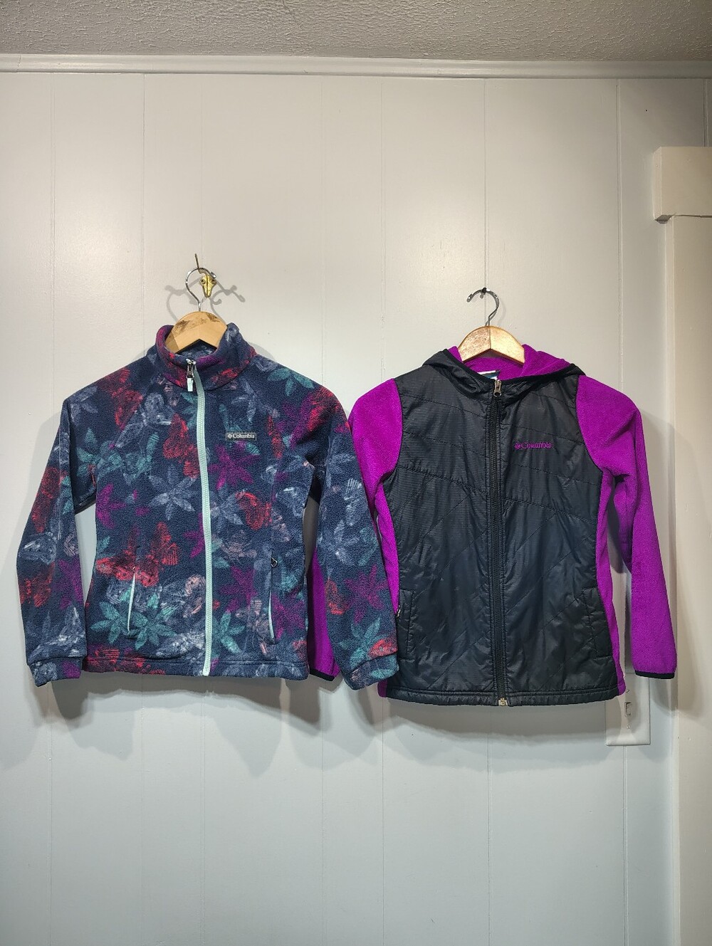 Columbia Girls Size M 10/12 Jacket Lot Benton Springs Fleece Hybrid Hoodie 2pc